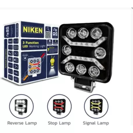 Niken Pro 8 Led Kare 3 Fonksiyonlu Off Road Sis Farı Çalışma...